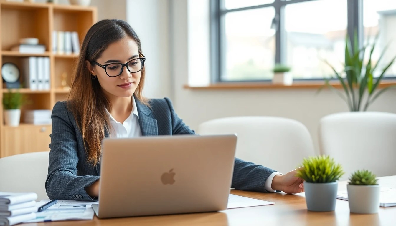 Accountant reviewing ACA tax reporting forms