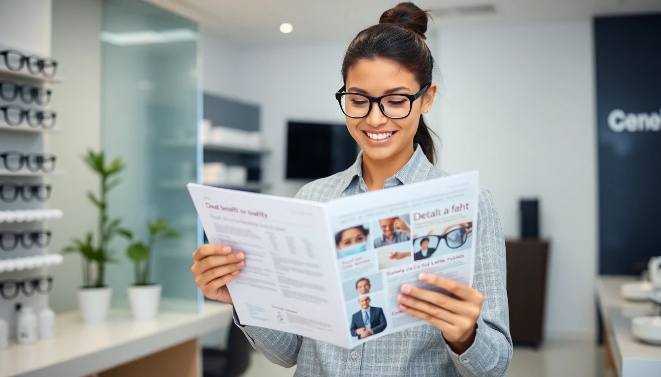 Employee reviewing dental and vision health benefits