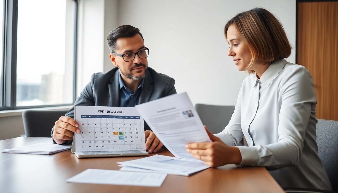 Business owner reviewing open enrollment calendar