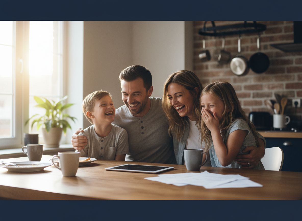 Family reviewing health benefit options together